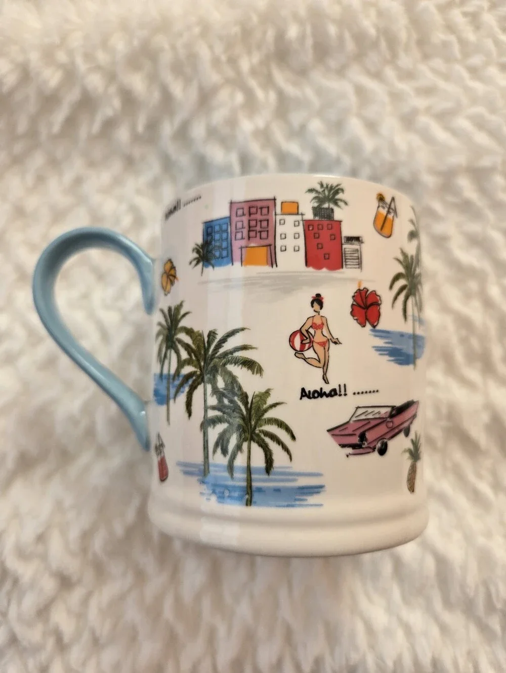 Grace Teaware ALOHA Mug, "Let's Go To The Beach" - Picture 3 of 9